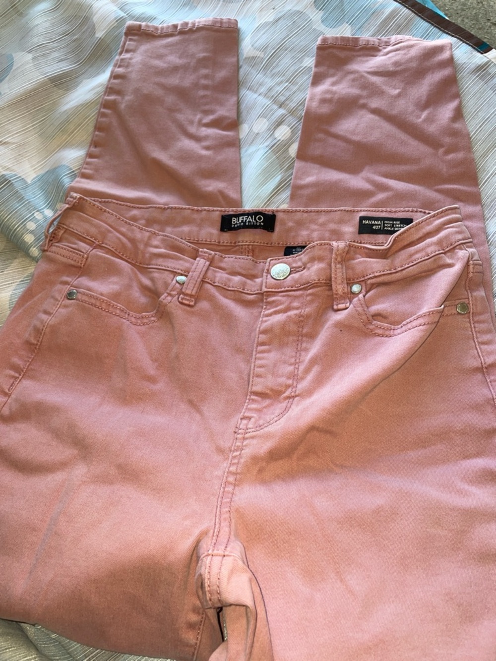 Buffalo David Bitton High-Rise Jeans in Dusty Pink and Black/ White
